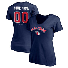 Cleveland Guardians Women's Personalized Winning Streak V-Neck T-Shirt - Navy
