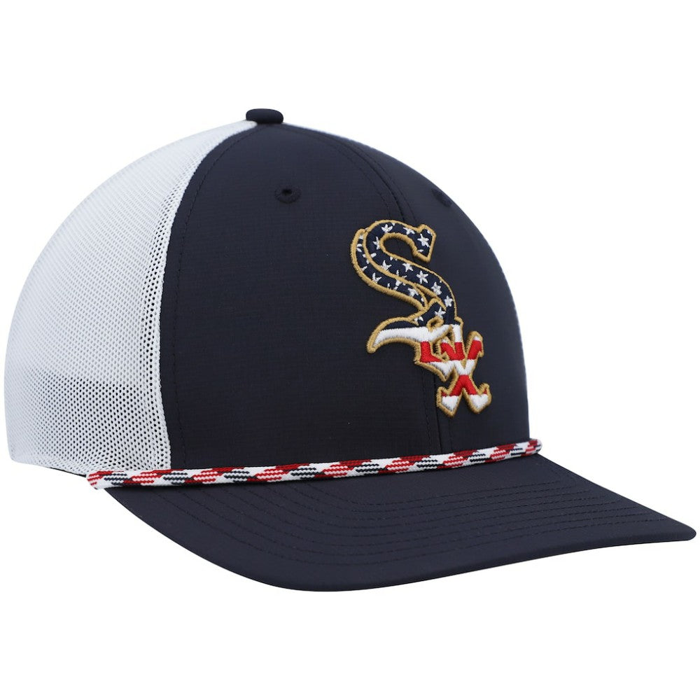 Chicago White Sox Flag Fill Trucker Snapback Hat - Navy/White | 47 brand