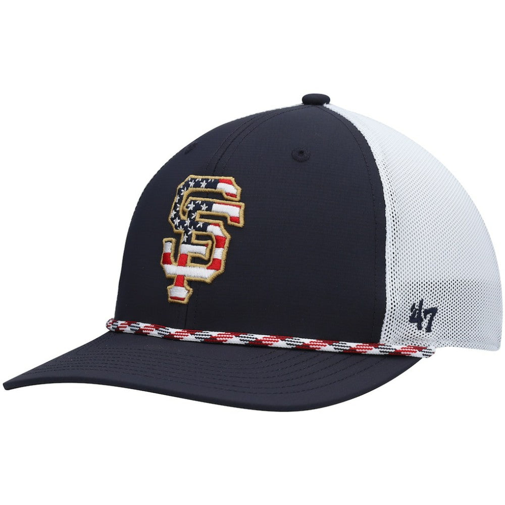San Francisco Giants Flag Fill Trucker Snapback Hat - Navy/White | 47 brand