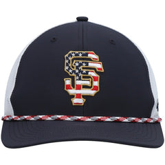 San Francisco Giants Flag Fill Trucker Snapback Hat - Navy/White | 47 brand