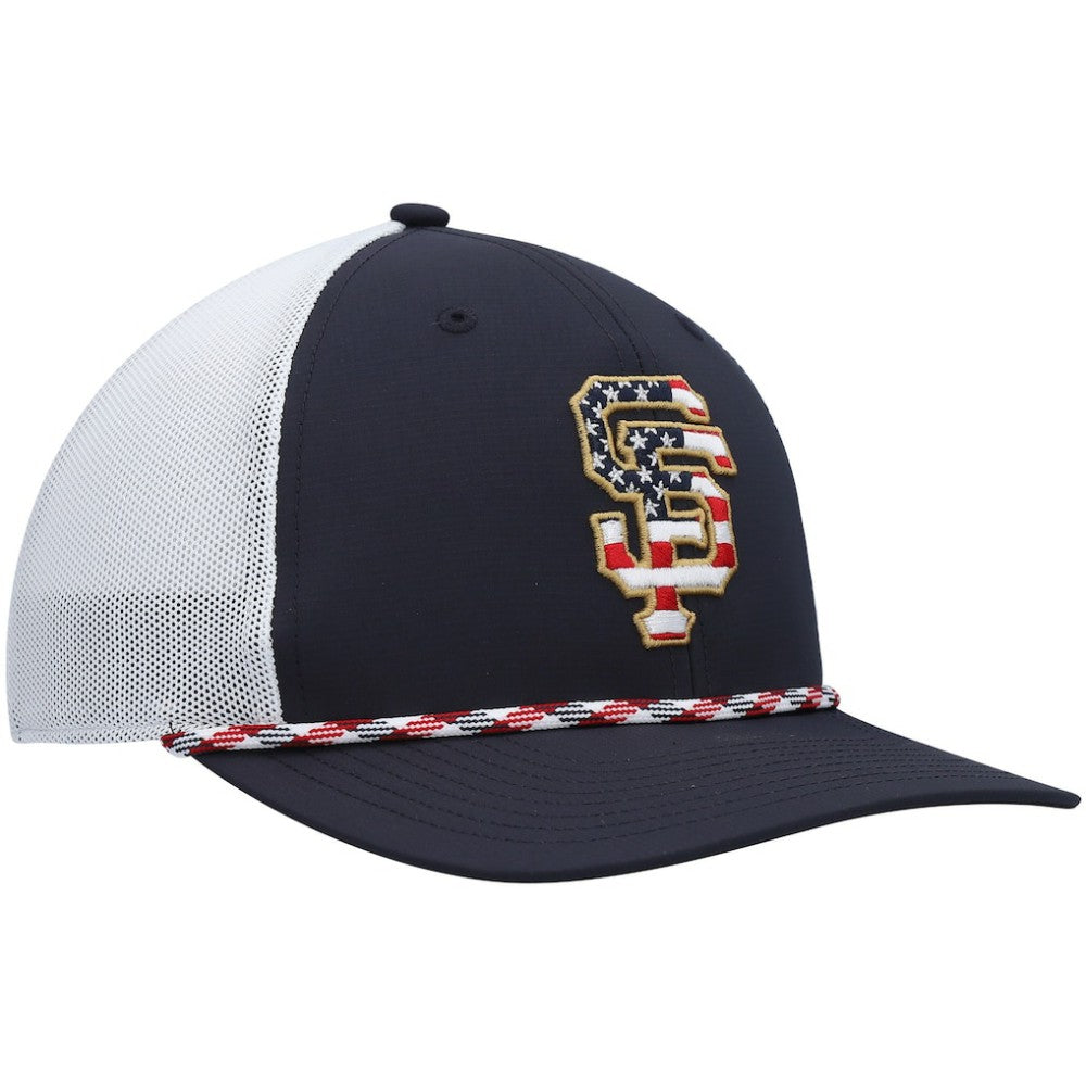 San Francisco Giants Flag Fill Trucker Snapback Hat - Navy/White | 47 brand