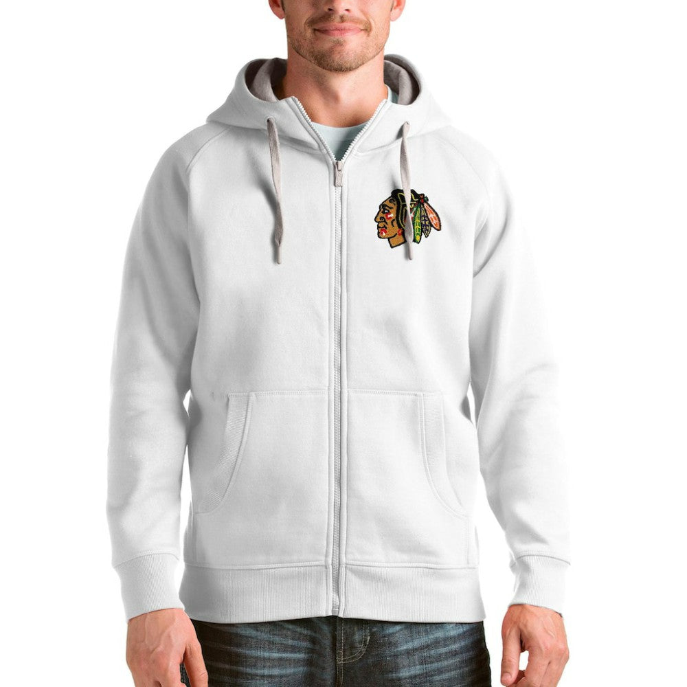 Chicago Blackhawks Antigua Logo Victory Full-Zip Hoodie