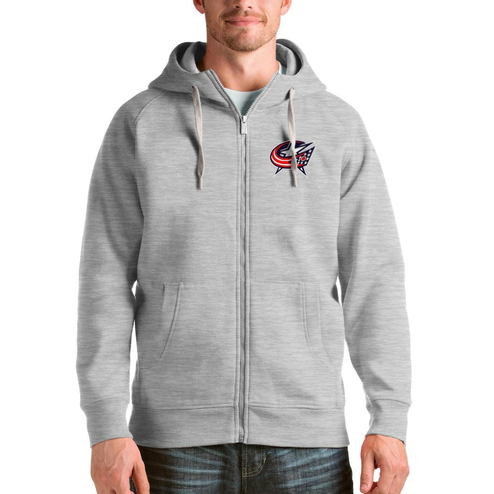 Columbus Blue Jackets Antigua Logo Victory Full-Zip Hoodie