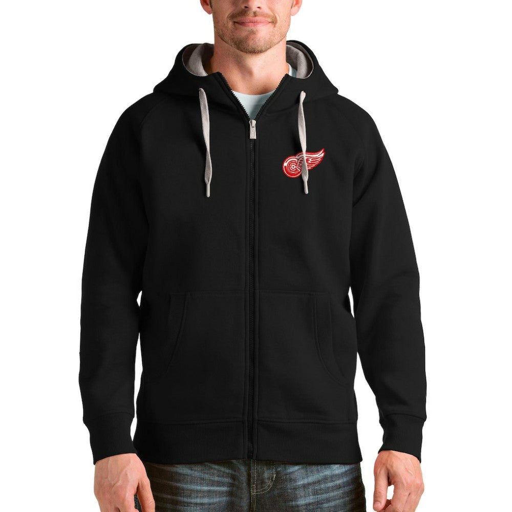 Detroit Red Wings Antigua Logo Victory Full-Zip Hoodie