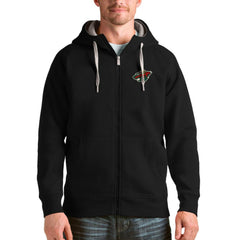 Minnesota Wild Antigua Logo Victory Full-Zip Hoodie