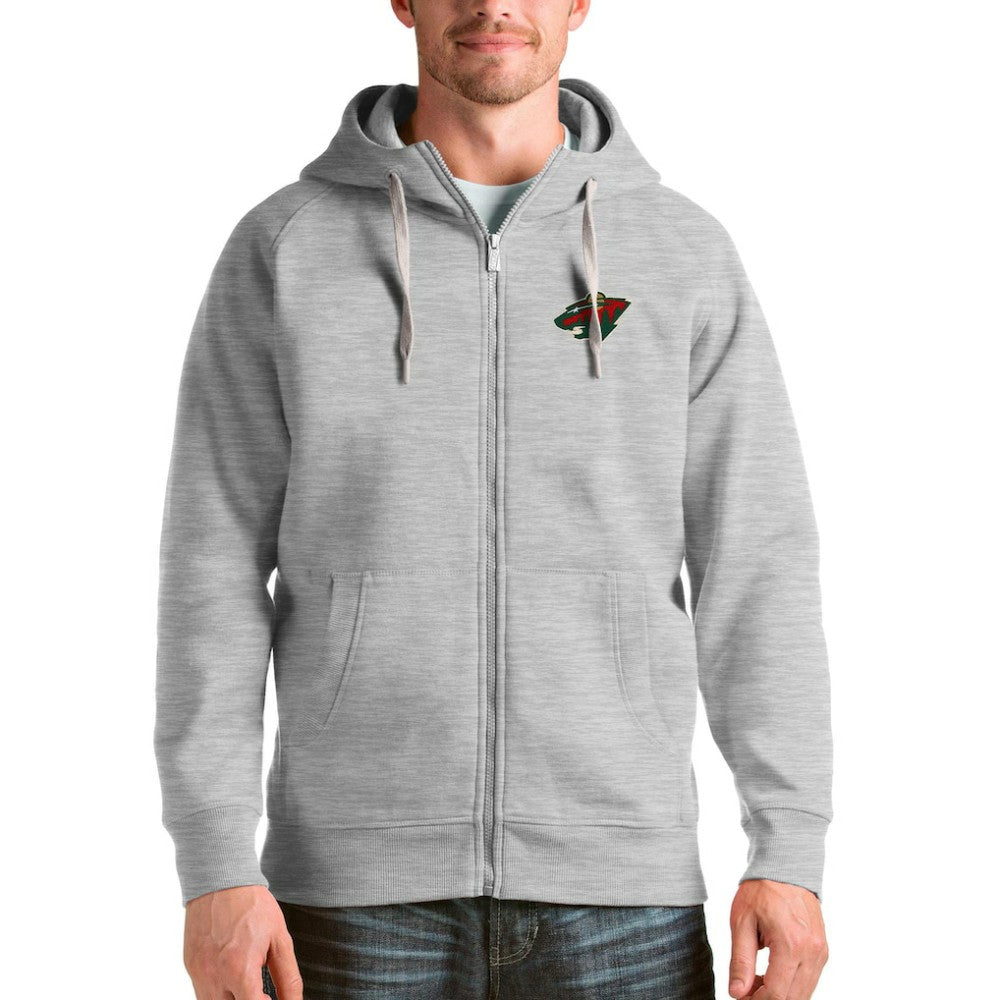 Minnesota Wild Antigua Logo Victory Full-Zip Hoodie