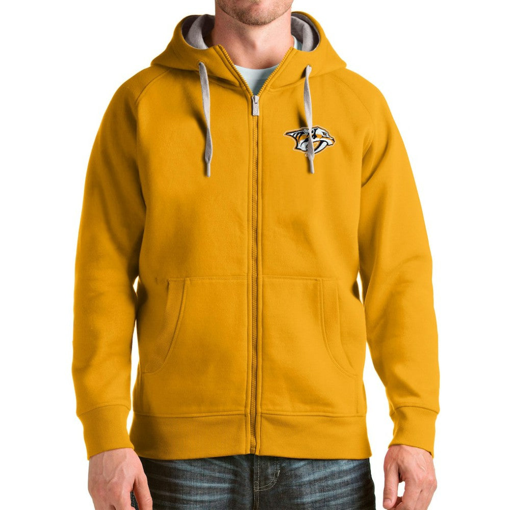 Nashville Predators Antigua Logo Victory Full-Zip Hoodie