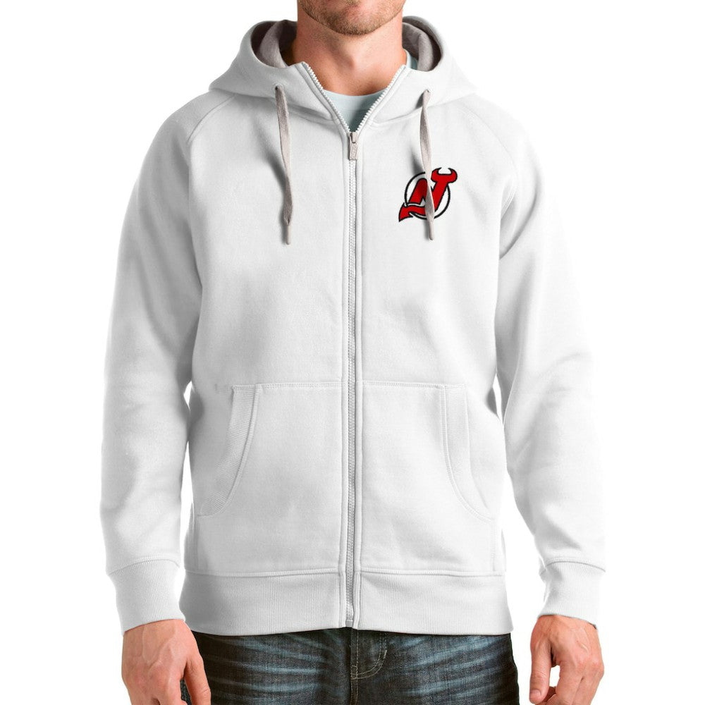 New Jersey Devils Antigua Logo Victory Full-Zip Hoodie