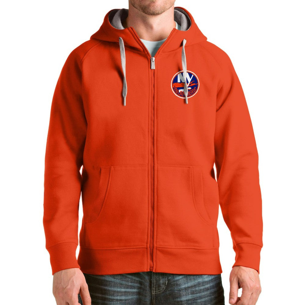 New York Islanders Antigua Logo Victory Full-Zip Hoodie