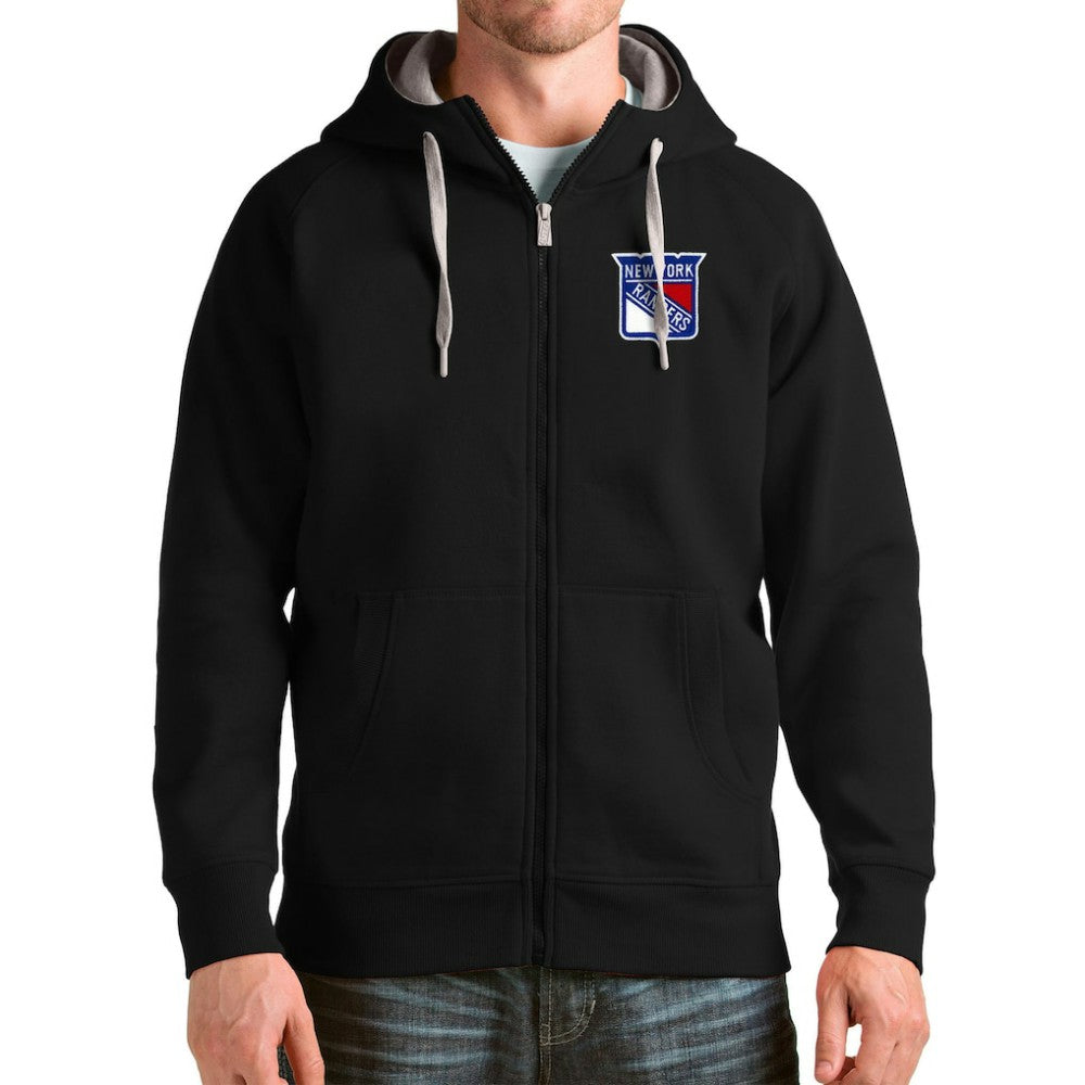 New York Rangers Antigua Logo Victory Full-Zip Hoodie