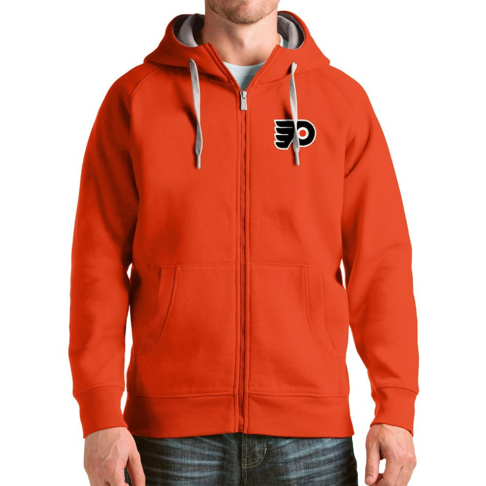 Philadelphia Flyers Antigua Logo Victory Full-Zip Hoodie