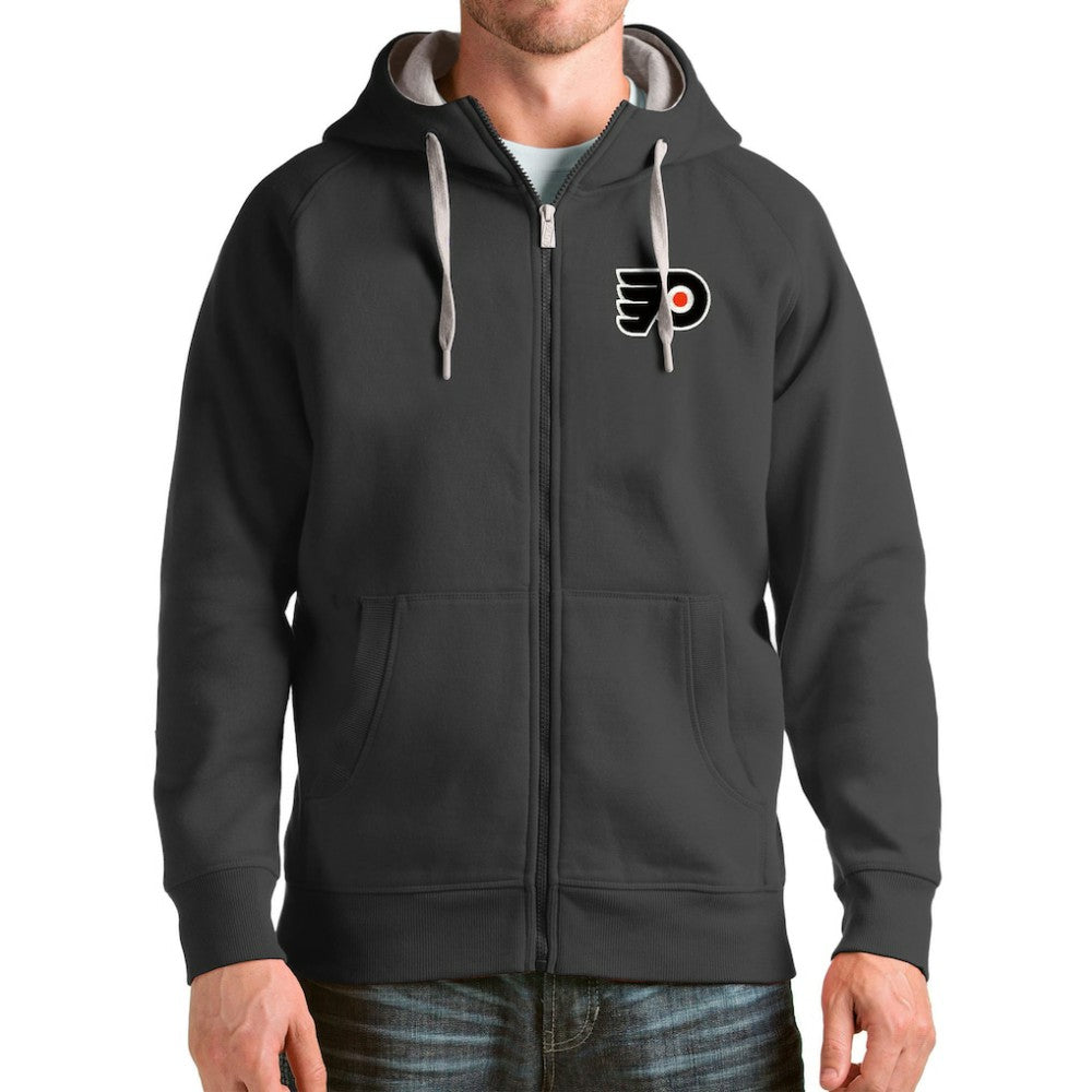 Philadelphia Flyers Antigua Logo Victory Full-Zip Hoodie