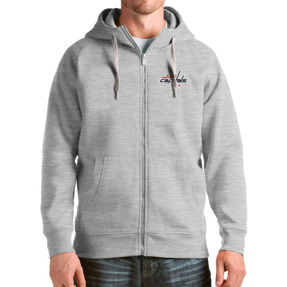 Washington Capitals Antigua Logo Victory Full-Zip Hoodie
