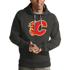 Calgary Flames Antigua Logo Victory Pullover Hoodie