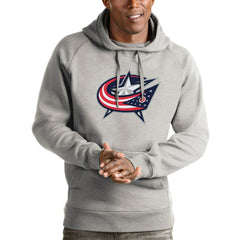 Columbus Blue Jackets Antigua Logo Victory Pullover Hoodie