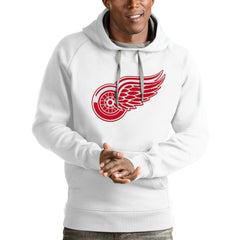 Detroit Red Wings Antigua Logo Victory Pullover Hoodie