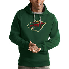 Minnesota Wild Antigua Logo Victory Pullover Hoodie