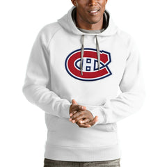 Montreal Canadiens Antigua Logo Victory Pullover Hoodie