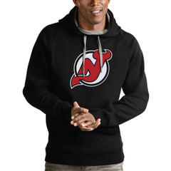 New Jersey Devils Antigua Logo Victory Pullover Hoodie