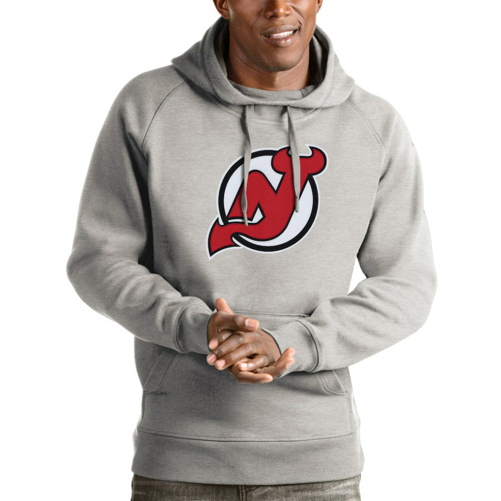 New Jersey Devils Antigua Logo Victory Pullover Hoodie