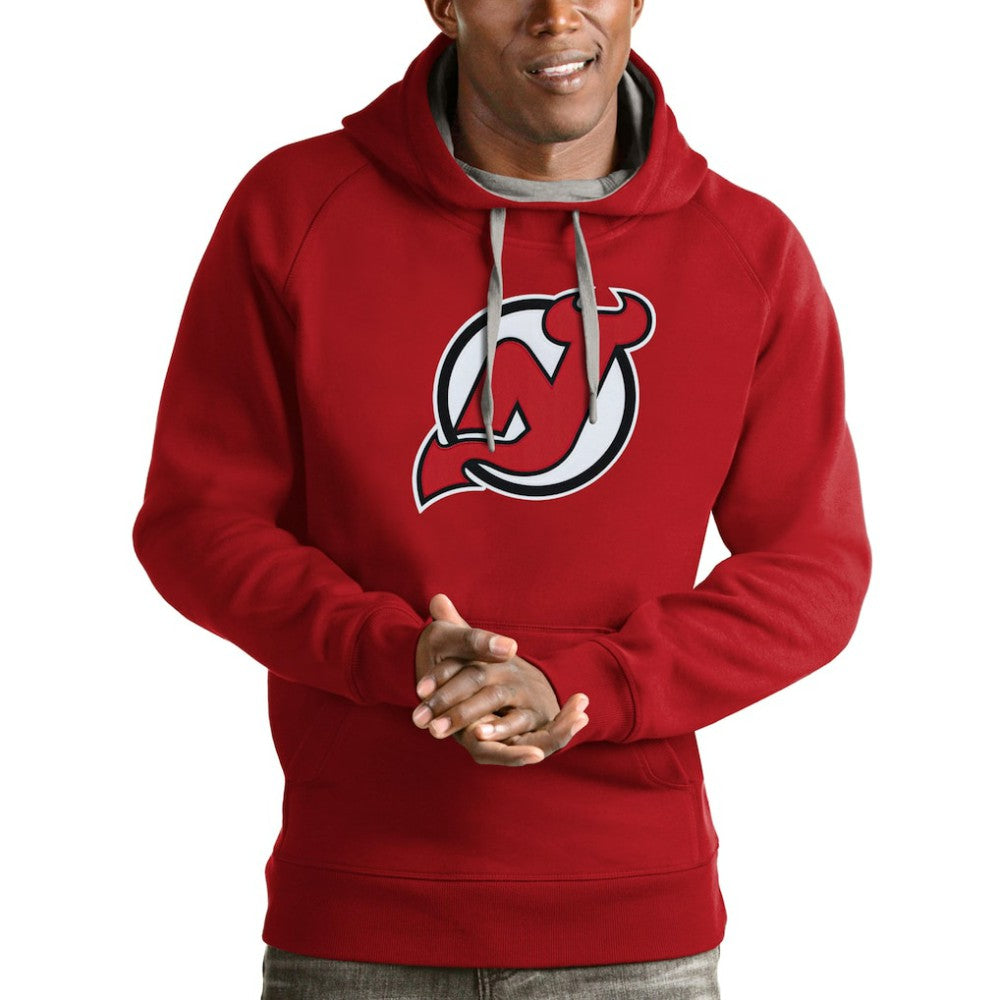 New Jersey Devils Antigua Logo Victory Pullover Hoodie