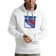 New York Rangers Antigua Logo Victory Pullover Hoodie