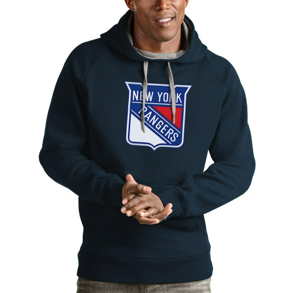 New York Rangers Antigua Logo Victory Pullover Hoodie