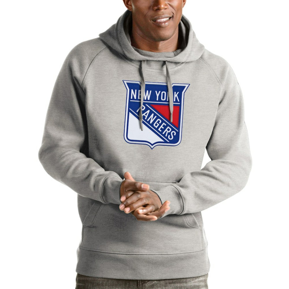 New York Rangers Antigua Logo Victory Pullover Hoodie