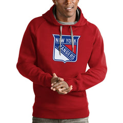 New York Rangers Antigua Logo Victory Pullover Hoodie