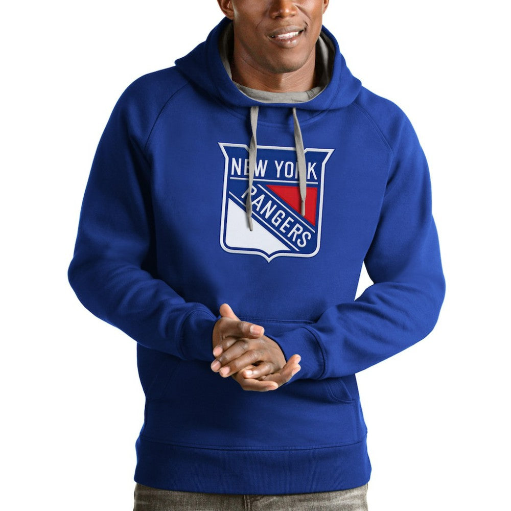 New York Rangers Antigua Logo Victory Pullover Hoodie