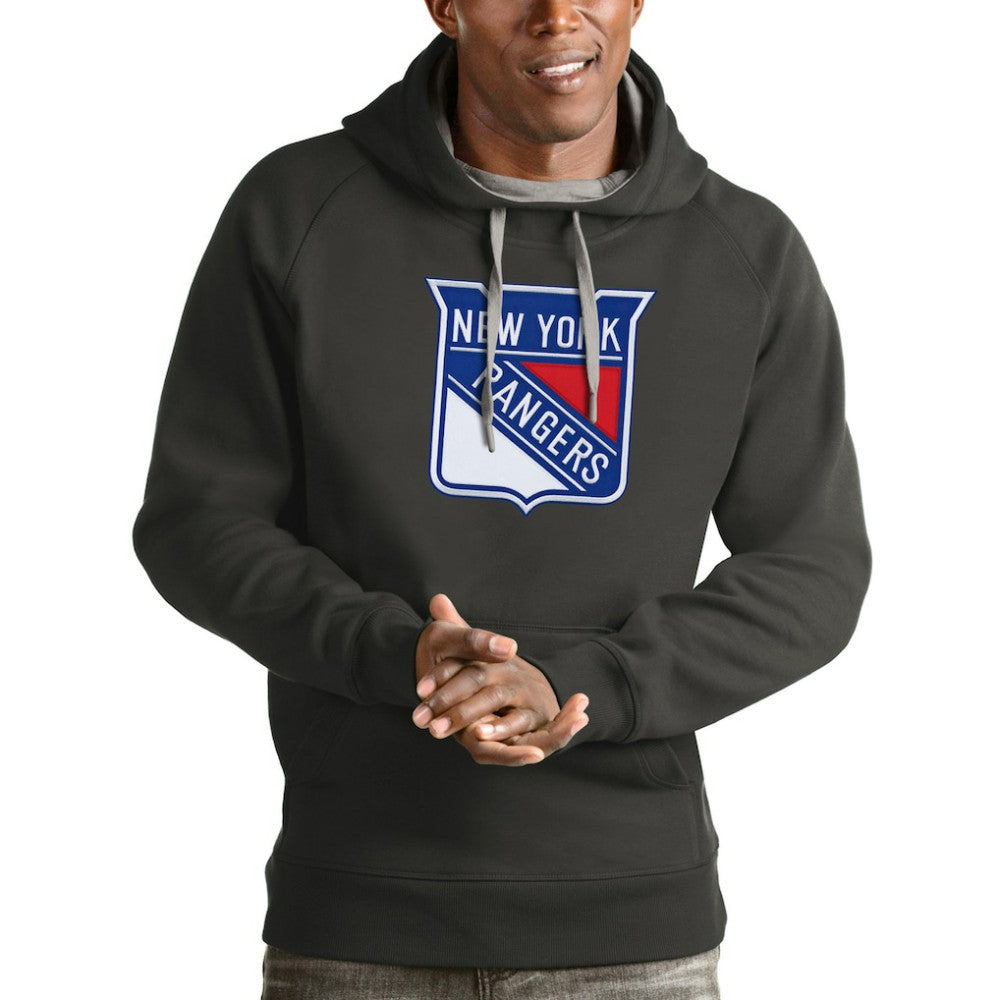 New York Rangers Antigua Logo Victory Pullover Hoodie