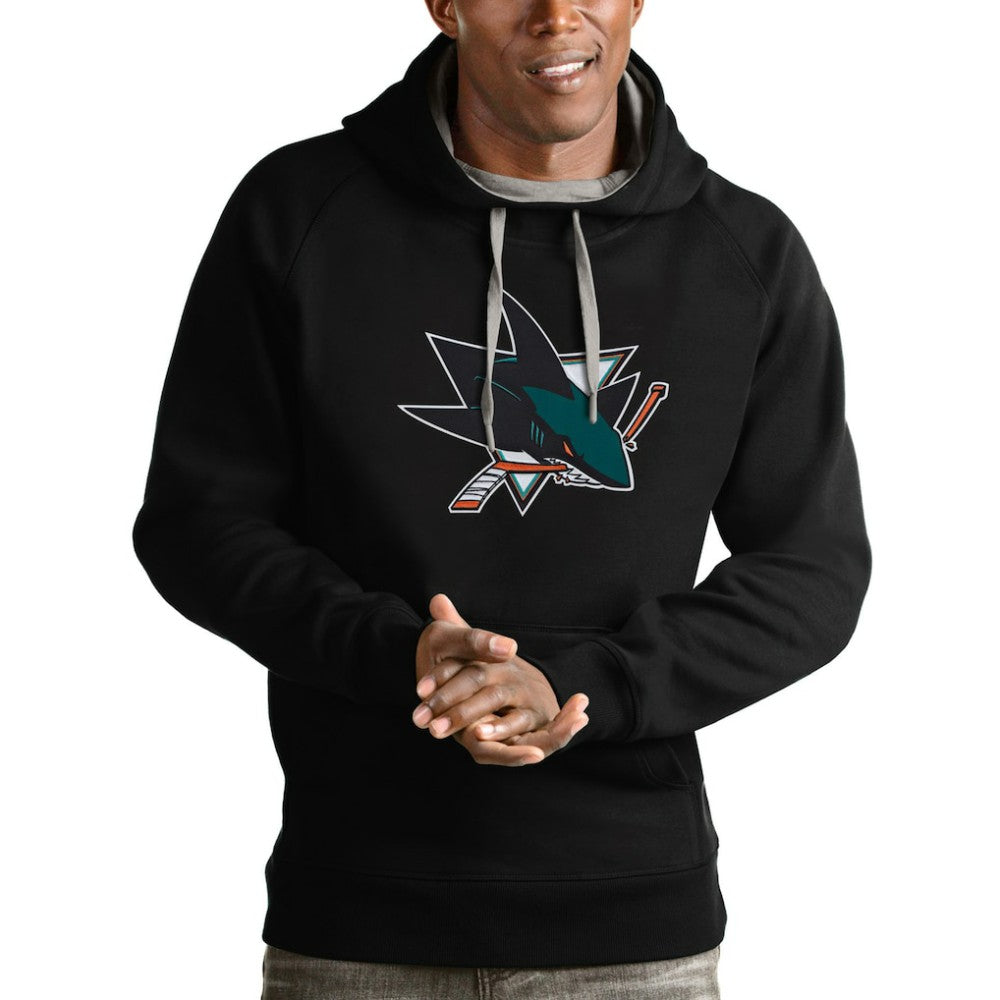 San Jose Sharks Antigua Logo Victory Pullover Hoodie