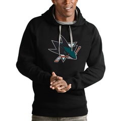 San Jose Sharks Antigua Logo Victory Pullover Hoodie