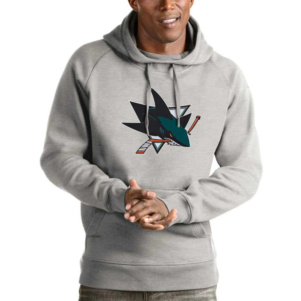 San Jose Sharks Antigua Logo Victory Pullover Hoodie