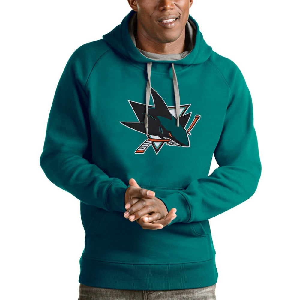 San Jose Sharks Antigua Logo Victory Pullover Hoodie
