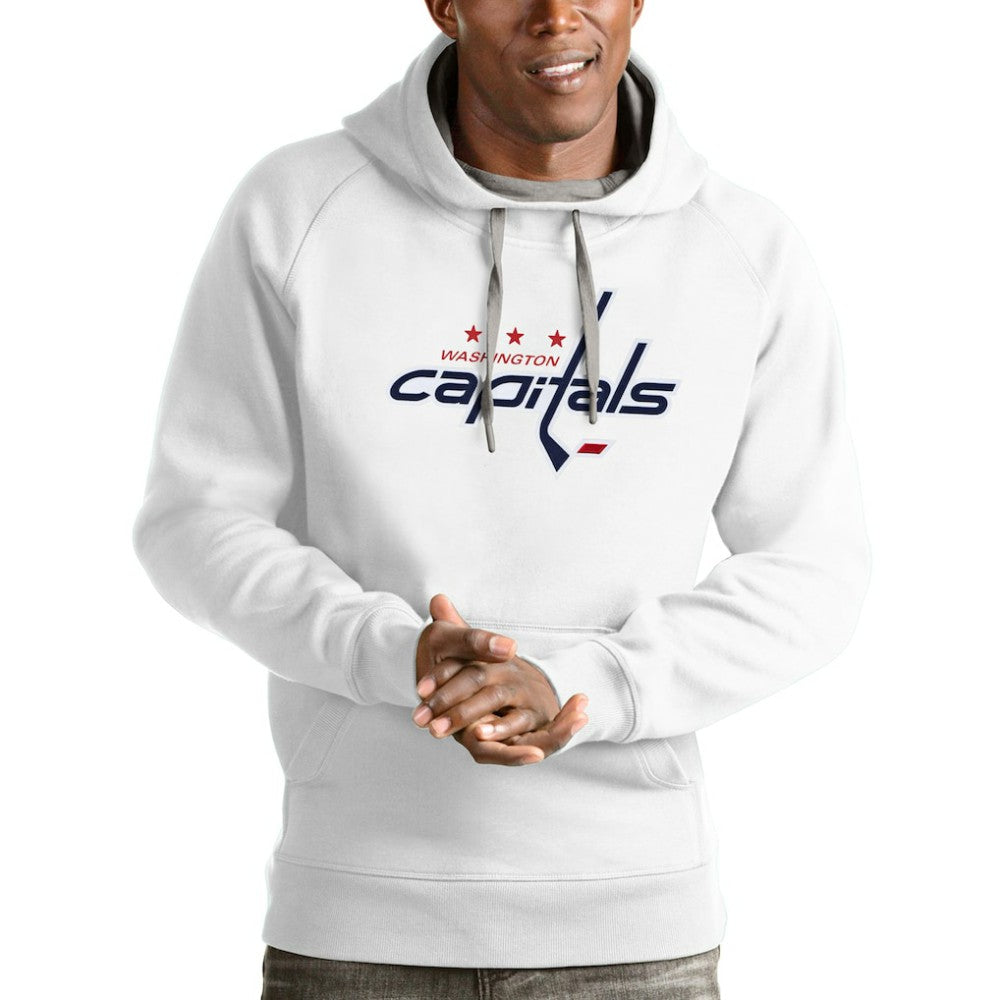 Washington Capitals Antigua Logo Victory Pullover Hoodie