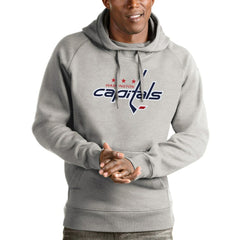 Washington Capitals Antigua Logo Victory Pullover Hoodie