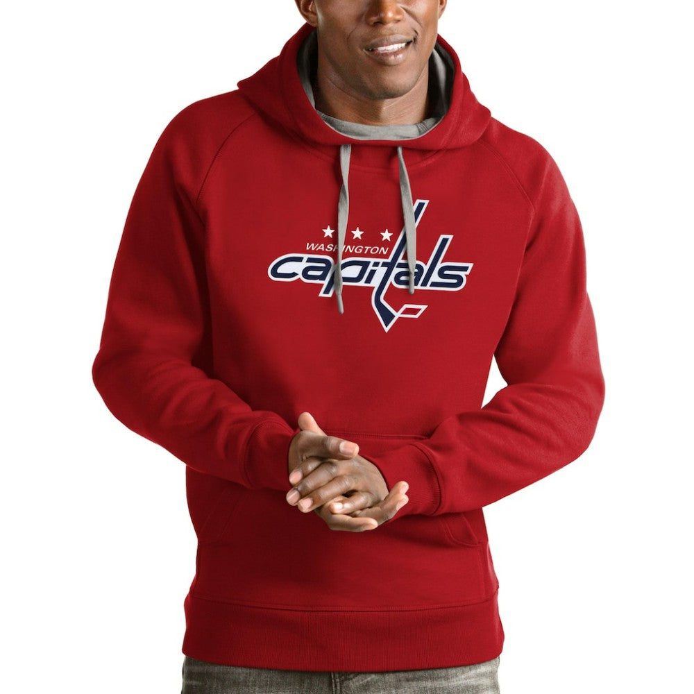 Washington Capitals Antigua Logo Victory Pullover Hoodie