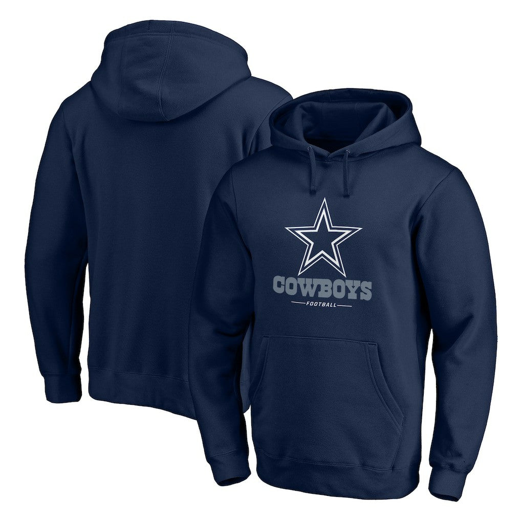 NFL Dallas Cowboys Logo Team Lockup Fitted Pullover Hoodie