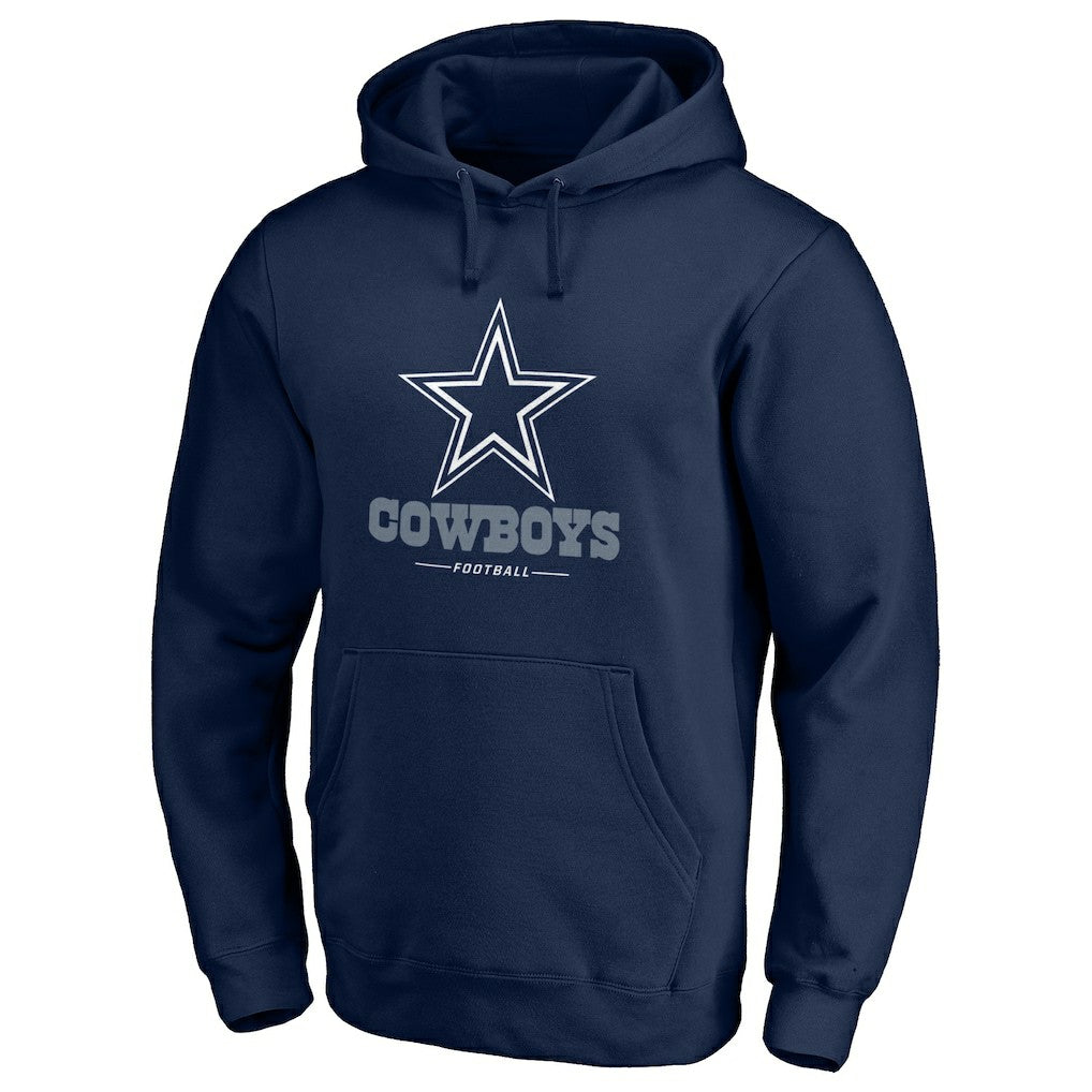 NFL Dallas Cowboys Logo Team Lockup Fitted Pullover Hoodie