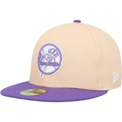 New York Yankees Subway Series Side Patch 59FIFTY Fitted Hat - Peach/Purple | New Era