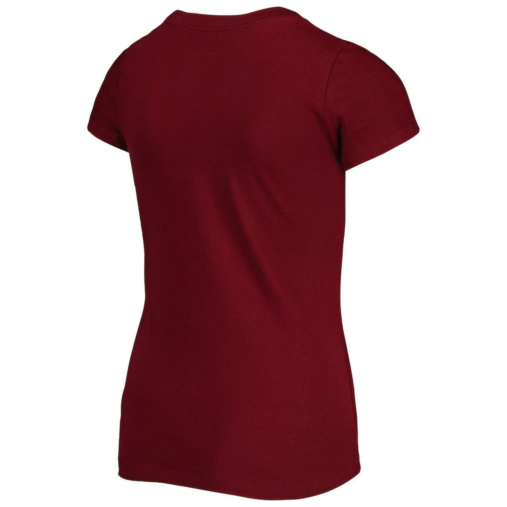NFL Washington Commanders Girls Youth Reverse Sequin Wordmark V-Neck T-Shirt