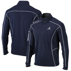 Atlanta Braves Shotgun Omni-Wick Quarter-Zip Pullover Jacket - Navy | Columbia
