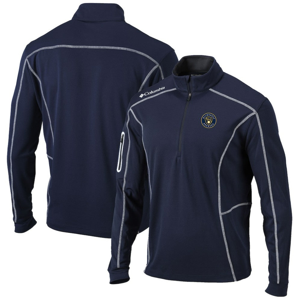 Milwaukee Brewers Shotgun Omni-Wick Quarter-Zip Pullover Jacket - Navy | Columbia