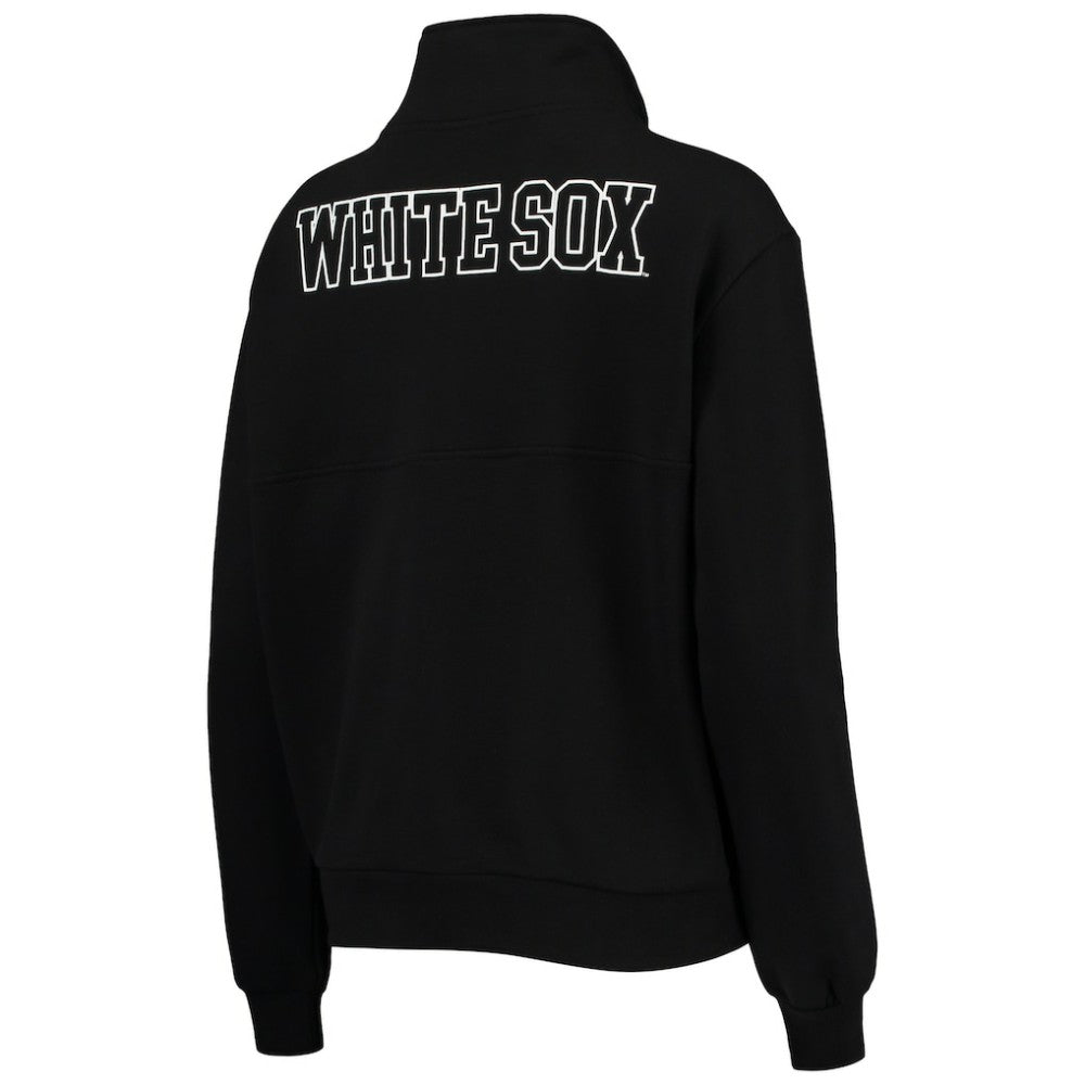 Chicago White Sox The Wild Collective Women's Two-Hit Quarter-Zip Pullover Top - Black