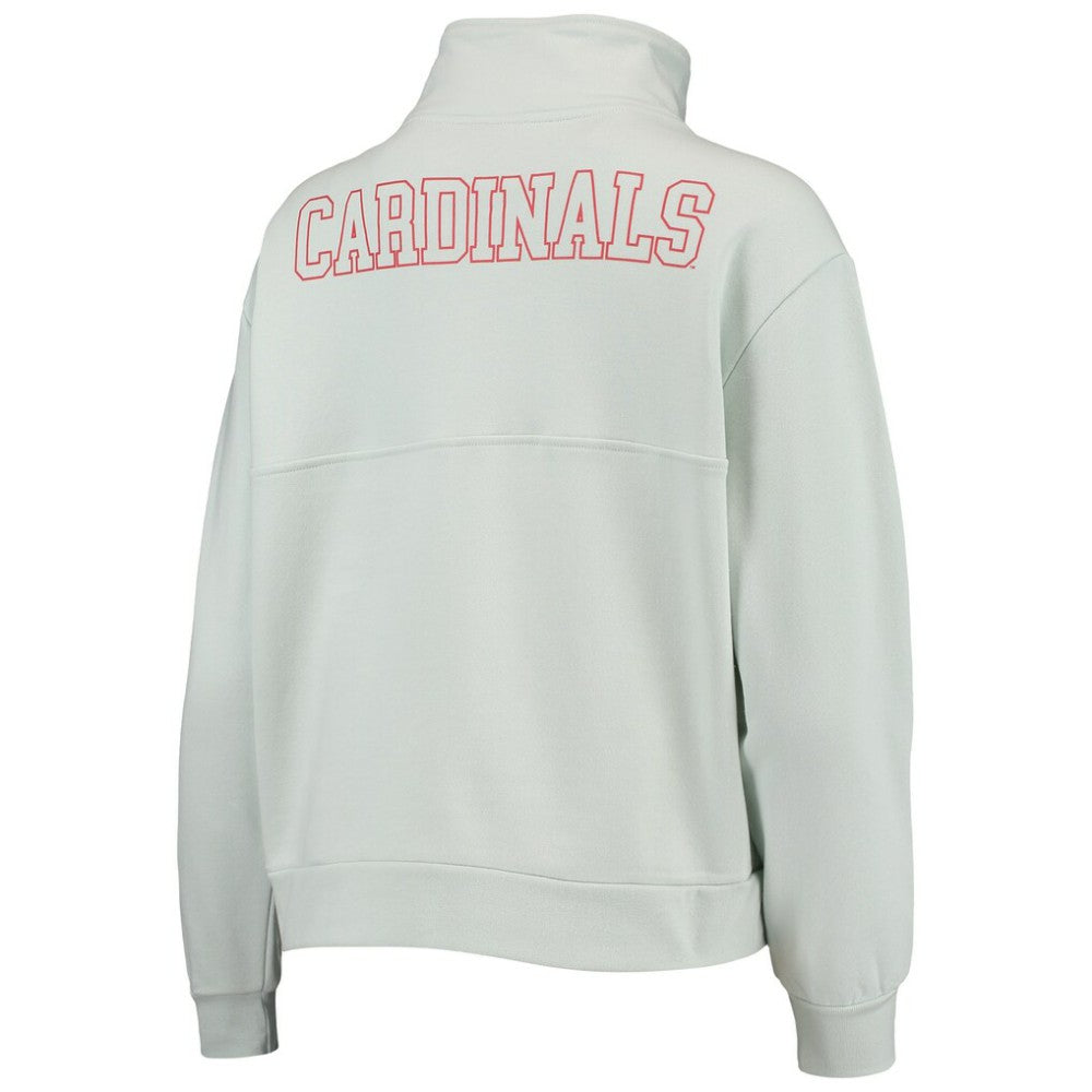St. Louis Cardinals The Wild Collective Women's Two-Hit Quarter-Zip Pullover Top - Light Blue