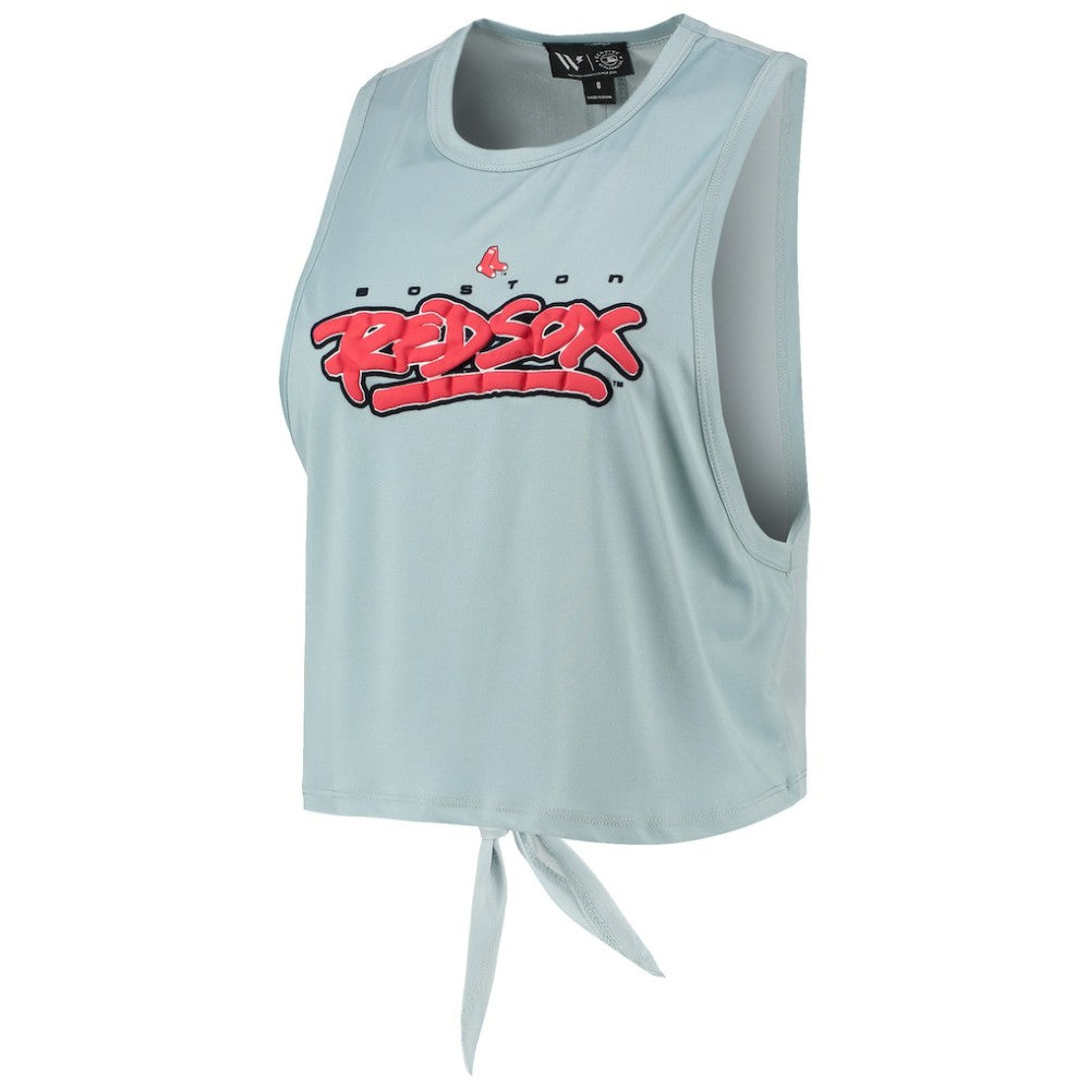 Boston Red Sox The Wild Collective Women's Open Back Twist-Tie Tank Top - Light Blue