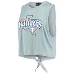 Texas Rangers The Wild Collective Women's Open Back Twist-Tie Tank Top - Light Blue