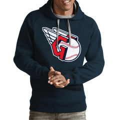 Cleveland Guardians Antigua Team Victory Pullover Hoodie - Navy