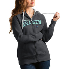 Seattle Kraken Antigua Women's Wordmark Victory Full-Zip Hoodie